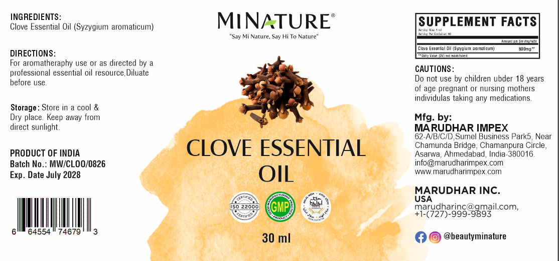 Clove-Karanfilić Essential ulje 100% čisto,sa bogatom aromom i visokim sadržajem prirodnog Eugenola.-"Mi-Nature" Original ;"Antioksidativna njega kože i usne duplje"