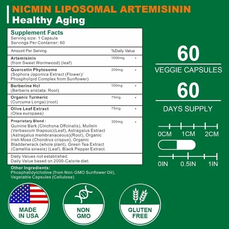 Artemisinin(Slatki Pelin) Liposomalni oblik sa dodatcima za više bioraspoloživosti i jačanju imuniteta,Indonezioja