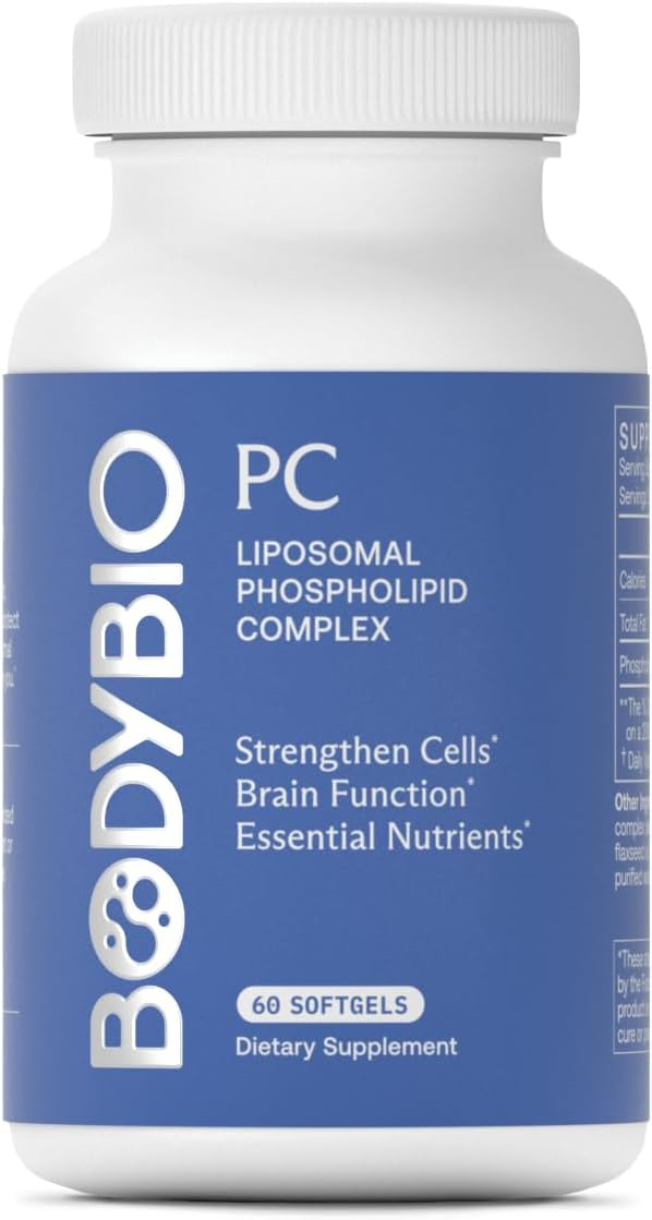 NOOTROPIC-BodyBio  PC fosfatidilholin + fosfolipidi - LIPOSOMSKI za visoku apsorpciju - optimalno zdravlje mozga i ćelija - poboljšava pamćenje, kognitivne sposobnosti, fokus i jasnoću - 100% bez GMO-a - 100 mekih kapsula; USA