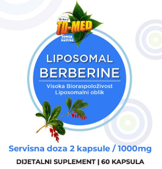 Berberin LIPOSOMAL 1000mg/2 kapsule(500mg/ 60 kaps).Podrška metabolizmu, nivou šećera u krvi,insulinskoj rezistenciji,energiji, težini i kardiovaskularnom zdravlju Naš Brend & "Japan-Bingo Aladdin Bio-tech Co.Ltd" za USA/Eu Reklamna cena-ISKORISTE je !