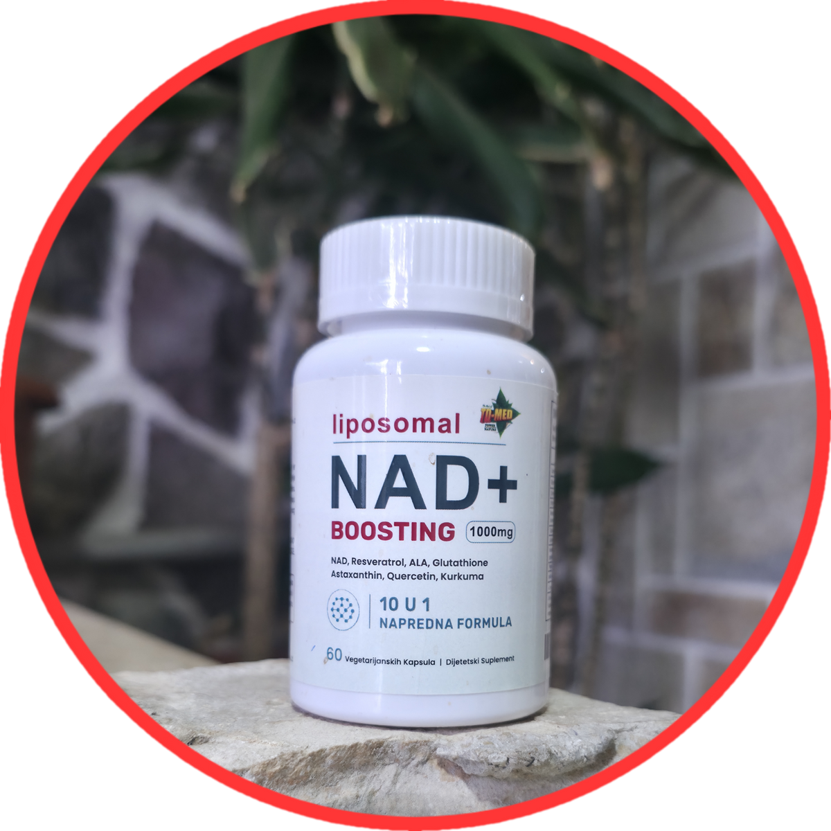 Liposomal NAD+ Boosting 60 caps;10 u 1,Napredna Formula(Energija. Zaštita. Dugoročna vitalnost.)u kombinaciji NAD+, Resveratrola,Quercentina,Glutationa i snažnih biljnih extrata za zdrav proces starenja.,Naš BREND prvi put na tržištusa Reklamnom cenom