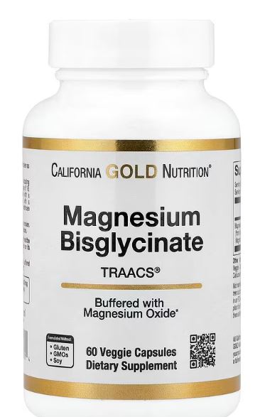 Magnezijum Bisglicinat, formulisano sa TRAACS®, 60 veg.kaps.(100 mg po kaps),California Gold Nutrition-USA;Za zdravlje kostiju, srca, živaca i mišića*-Visoka bioraspoloživost i apsorcija