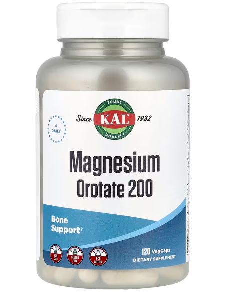 Magnezijum Orotat 200, 120 veg. kaps. (50 mg po kapsuli) KAL-USA;Podrška za srce(angine pektoris, aritmija, hipertenzije i srčane insuficijencije),ćelisku energiji i Neurološka i mentalna podrška