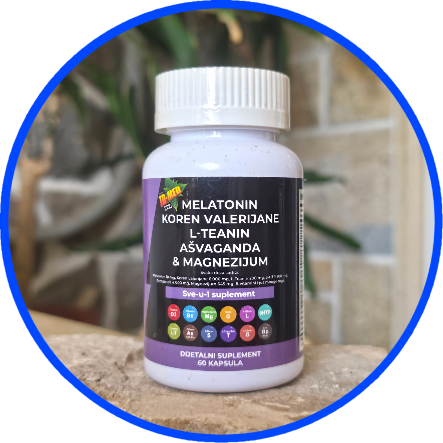Melatonin Complex--60 kaps.(Melatonin 10mg sa dodatcima.Valerijana koren,L-Thenine,5-HTP,Vit.C,D3 i minerali;Premijum rešenje za nesanicu i bolji san,napetost i jutarnji umor,nervnu iscrpljenost i hormonalni disbalans