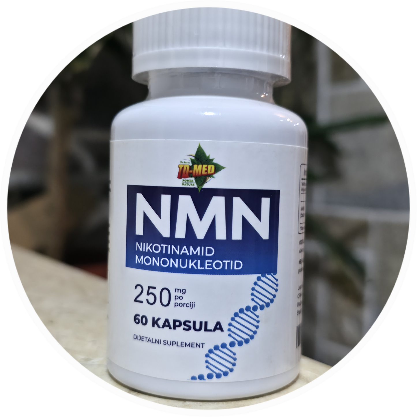 NMN 250mg/60 caps.(Nikotinamid Mononukleotid) -USPORAVA STARENJE, podržava obnovu i rast ćelija, smanjuje bore i povećava elastičnost kože;podiže energiju , bolji rad srcai bolji protok krvi; Zaštita od gojaznosti i dijabetesa