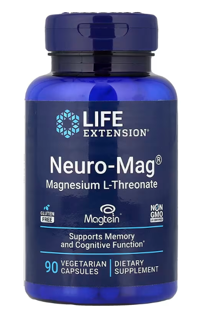 Neuro-Mag®,-MAGTEIN ;Magnezijum L-treonat, 90 vegetarijanskih kapsula ;Life Extension-USA;-Kognitivna podrška za mozak; Podrška kratkoročnom pamćenju;AKCISKA cijena,ograničena koliočina...!