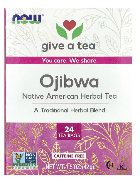 Ojibwa čaj-(Essiac),bez kofeina, 24 vrećice čaja, 42 g;Za detoksikaciju, poboljšani san i opteg zdravlje;NOW Foods-USA