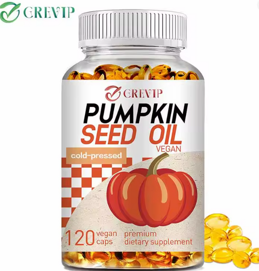 Pumkin seed Oil-500mg u dozi od 2 kaps. (semenke Bundeve uljane kapsule-120 );Podržava zdravlje prostate kod muškaraca,  podržava urinarni trakt,čak i rast kose,krni pritisak  i mnogo toga