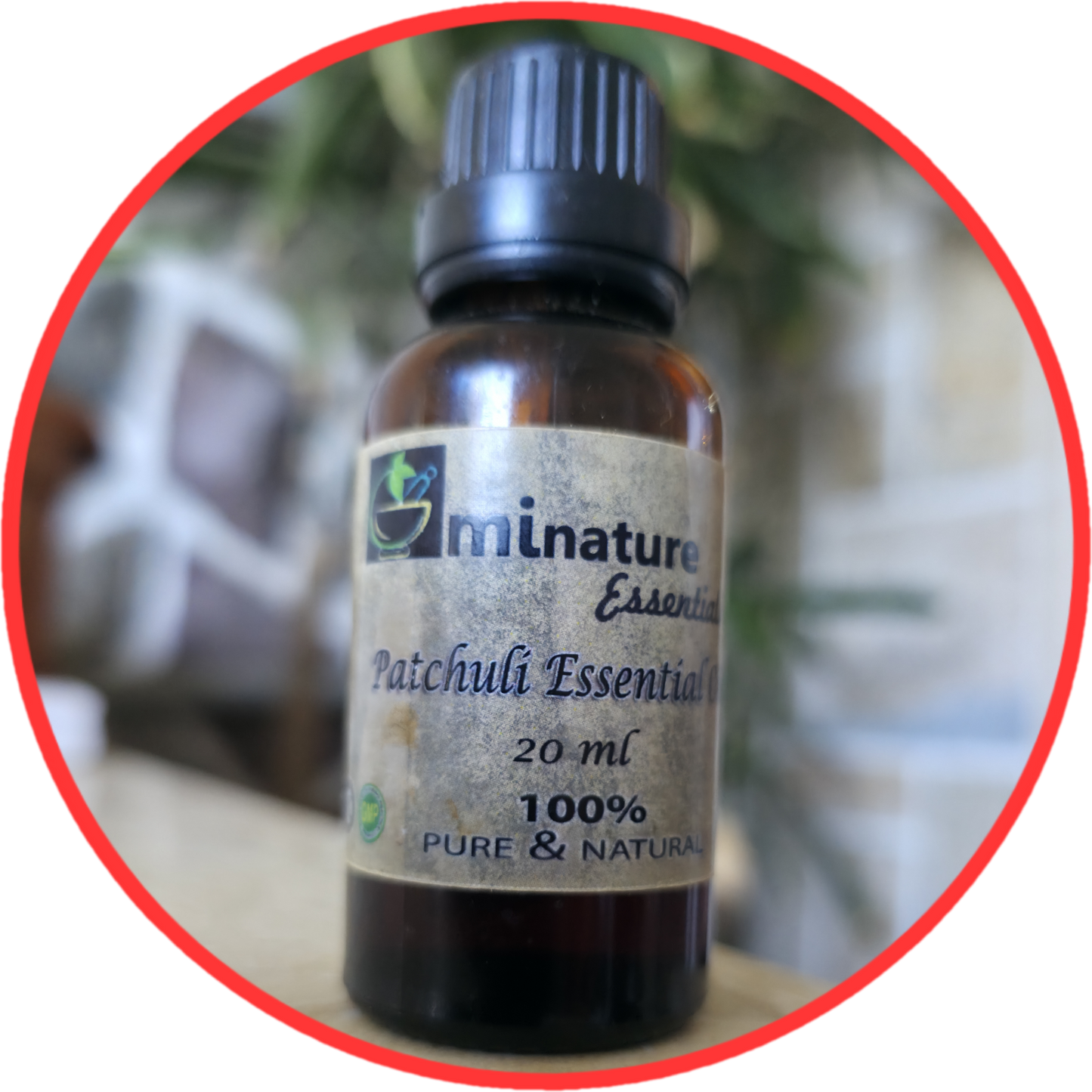 Patchuli-Pačuli essential Oil 20ml-prirodno;Mi Nature original; Smanjuje stres,napetost, djeluje antidepresivno i balansira emocije,odbija komarce imoljce....sjajan miris za dezodoranse i parfeme