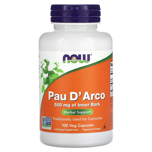 Pau D' Arco-Tahebo, 500 mg, 100 biljnih kaps.NOW Foods USA;Ima mnogo zdravstvenih svojstava. Antifungalni, Antivirusni, Antimikrobni,Za  poboljšanju općeg blagostanja, poboljšanje imuniteta i bržem oporavku od bolesti poput prehlade i gripe