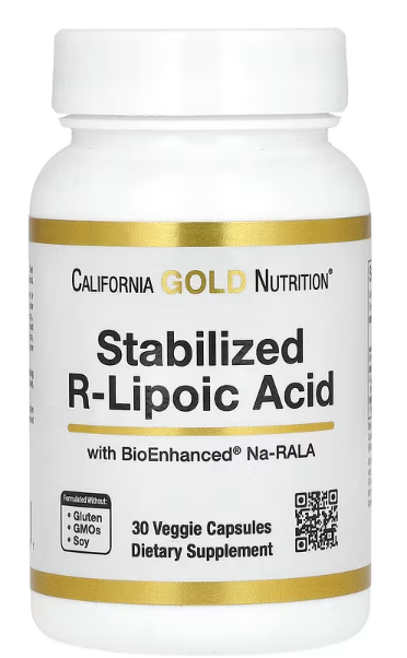 R-lipoična kiselina sa Biotinom( Stabilized R-Lipoic Acid)30 caps.Energija, metabolizam i ćelijska zaštita — u jednoj kapsuli;California Gold Nutrition®USA