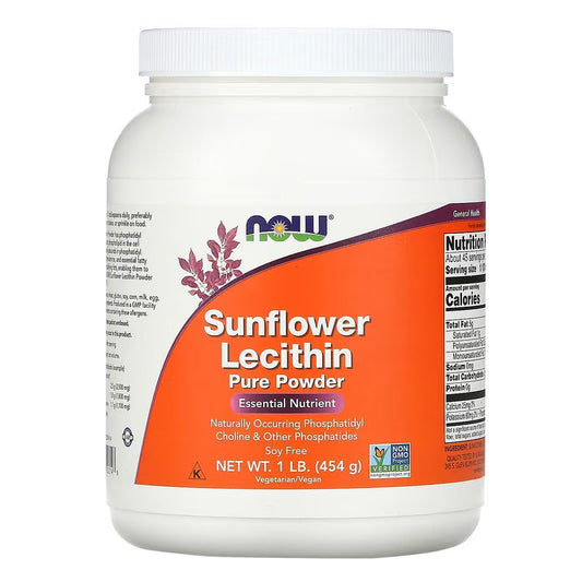 Suncokretov lecitin (Sunflover Lecithin), čisti prah, 454 g -NOW Foods USA