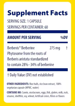 Berberine Phytosome-;9,6 puta bio-raspoloživiji od klasičnog; Promoviše ravnotežu glukoze,kod Insulinske rezistencije,metabolizam,za Holesterol-Tigleciridi,smanjenje težine i zdravlje srca | 60 kap.Reklamna cijena sa popustom -Novitet