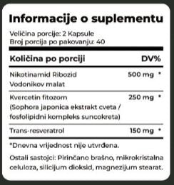 Liposomalni NR + Resveratrol + Kvercetin – TD‑MED,Sa boljom apsorcijom! naš Brend "TD-MED" po normalnoj cijeni!