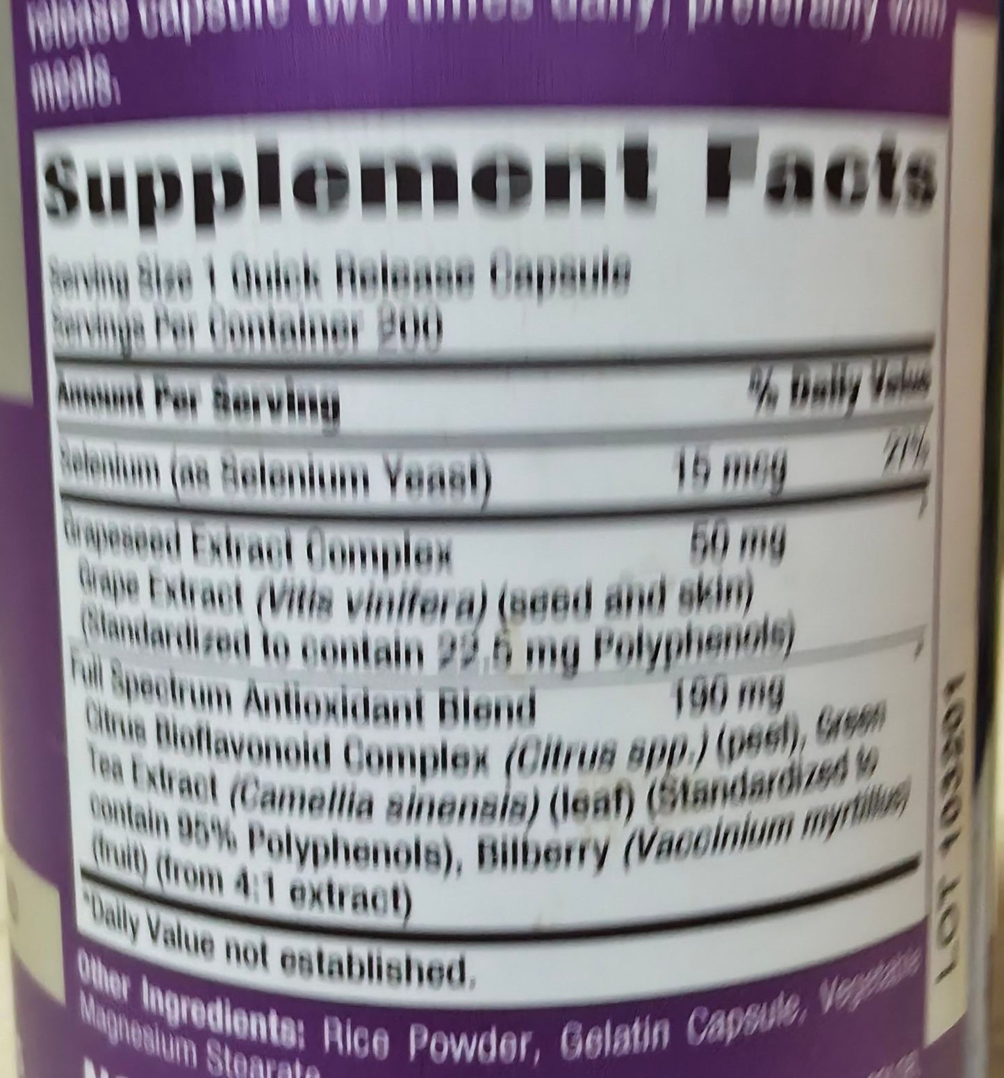 Grape Seed Extract(iz Semenki Groždja) sa dodatcima Selenijuma,Citrus Bioflafnoidima,Green Tea Extract,Borovnica extract;Za Imunitet.za Štitnu podrška,Cirkulkaciji.manji LDL holesterol,,poboljšava vida,pušače i starije.. i još toga...Posebna akcija !
