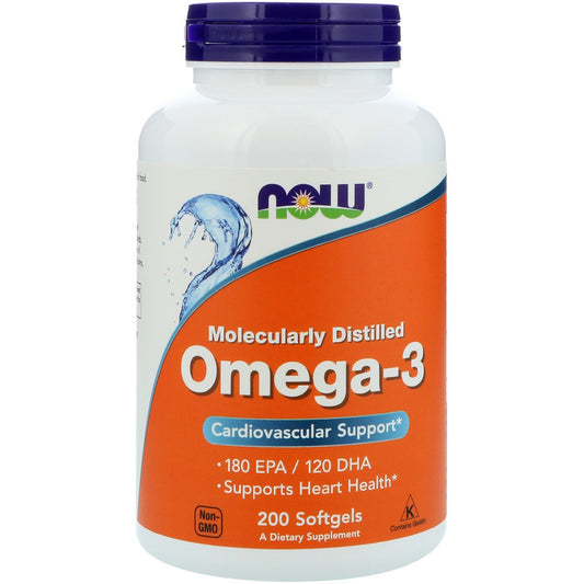 Omega-3, 180 EPA / 120 DHA, 200 Softgela(Now Foods)