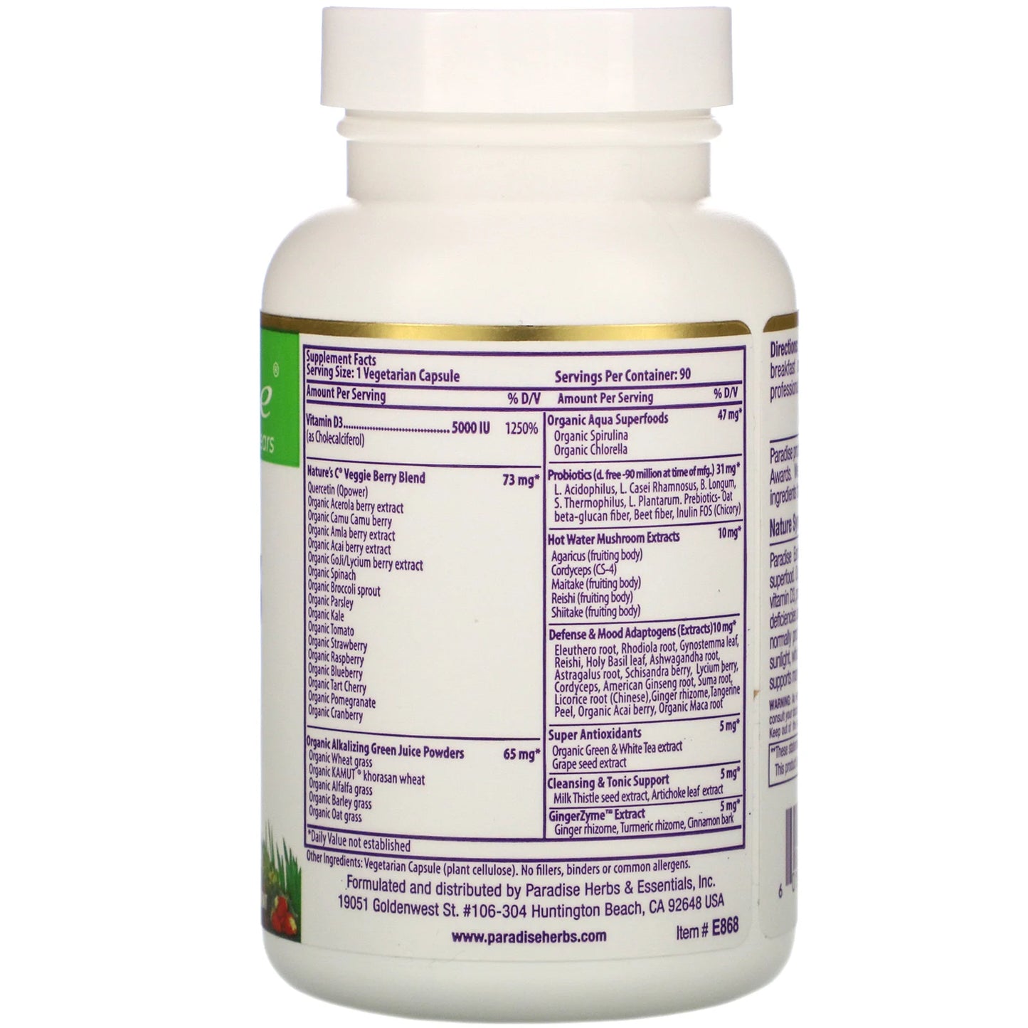 Vitamin D-3 5000 IU, 90 cap. sa dodatcima,PARADIZE USA