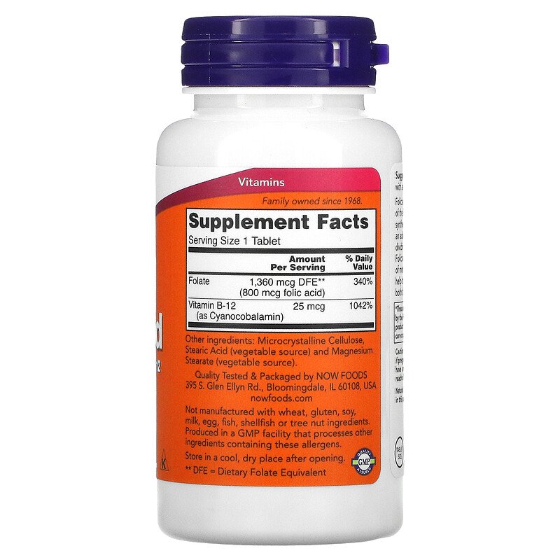 Foli Acid 800mcg Now Foods