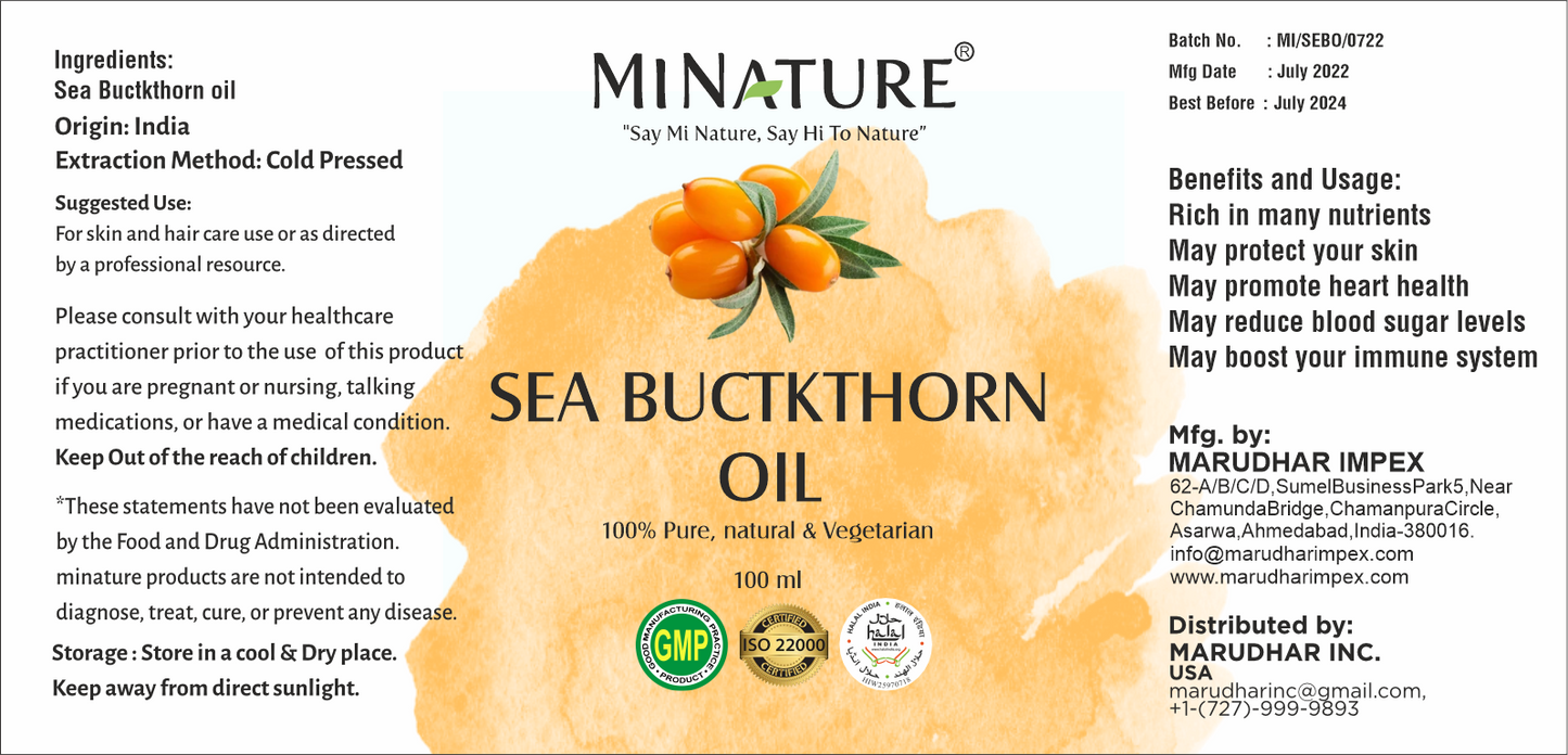 PASJI TRN-Sea Buckthor-Oblepika ulje-Pasjakovina-Krkovina- 100ml, Original Indija,Hladno prešovano kao extract