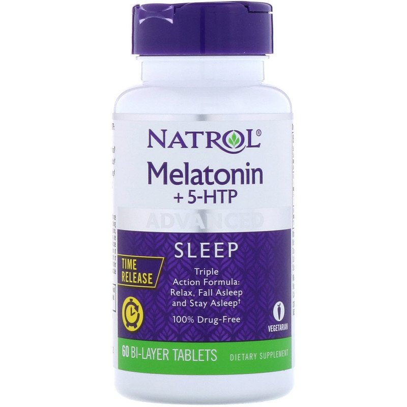 Melatonin + 5-HTP, napredno spavanje, 60 dvoslojnih tableta, NATROL-USA