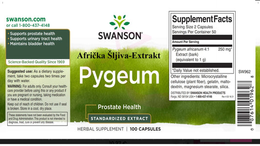Pygeum Extrakt 100 caps. ,Afrička Šljiva 250mg-dnevna doza.,100 caps.-Swanson USA