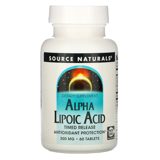 Alpha Lipolic Acid, Alfa Lipoična kiselina sa s odgusporenim oslobađanjem, 300 mg, 60 tableta Source Natiral USA