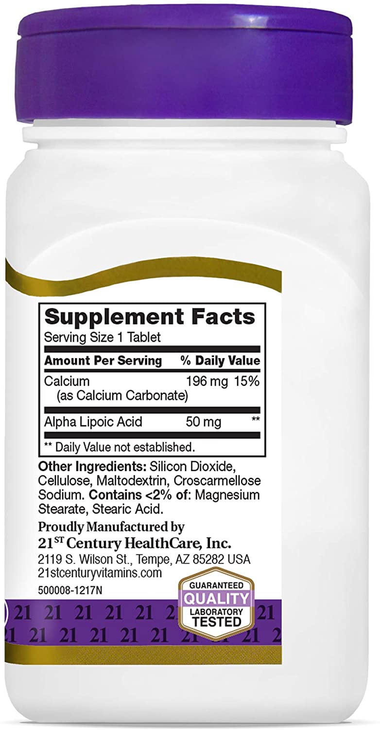 Alpha Lipoic Acid -Alfa lipoična kiselina 50mg-90 tableta , 21 Century USA