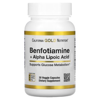 Benfotiamin 150 + alfa-lipoična kiselina 300 + L-Laucine,30 caps.Carifornia Gold USA