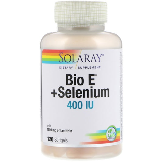 Bio E 400IU + Selenium,Selen 100mcg + Lecitin 1600mg, 120 softgel, Solaray USA