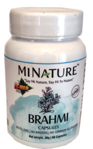 Brahmi (Bacopa Monieri) 450mg-60 caps. Original Indija Mi Nature