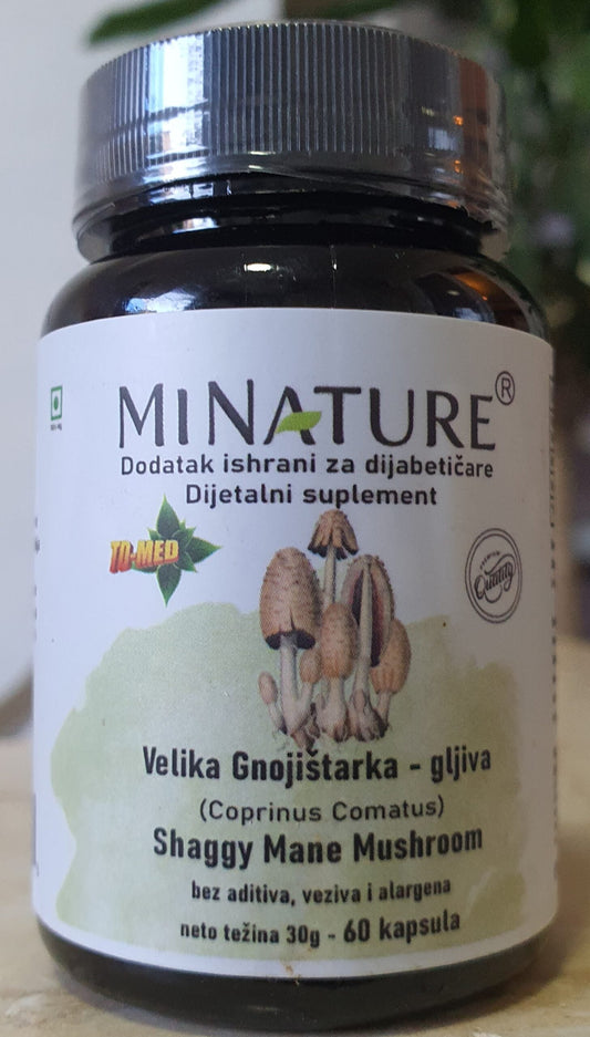 Coprimus Comatus SHAGGY Mane-"Gnojištarka" pečurka Extract 60 caps.