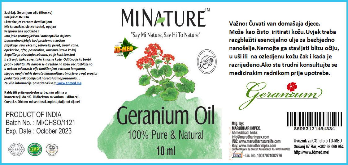 Geranijum ulje 10ml-Esencialno ulje Original Indija