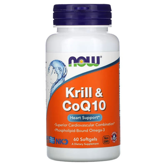 Krill & CoQ10, 60 mekih kapsula Now Foods USA