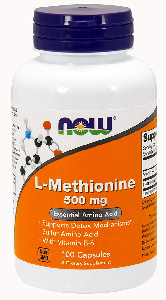 L-Methionine 500mg-100 caps. Now Foods USA; Pomaže u prirodnim procesima detoksikacije,i podržava glutation (moćni prirodni antioksidans); Za zglobove ,jetru i više energije i kreatina