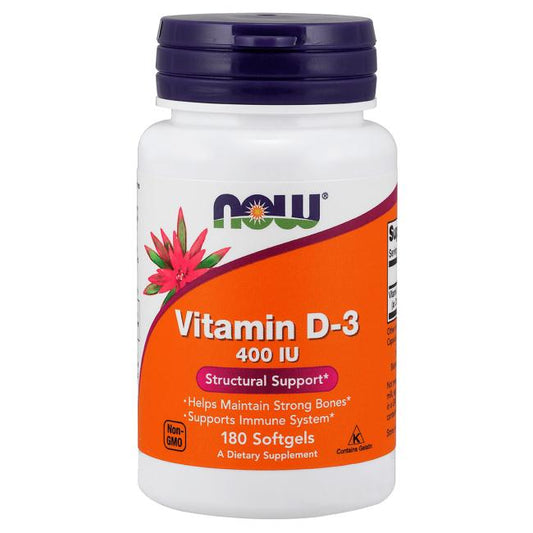 Vitamin D3 -400 IU/180 softgels(Now Foods); Veliko porodično pakovanje