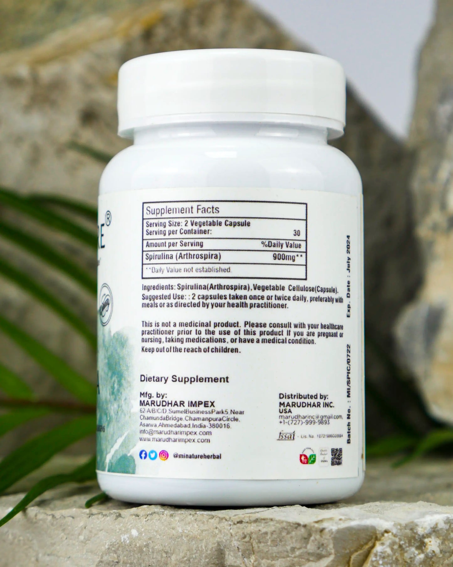 Spirulina 450 mg 60 kapsula-Organik Mi Nature