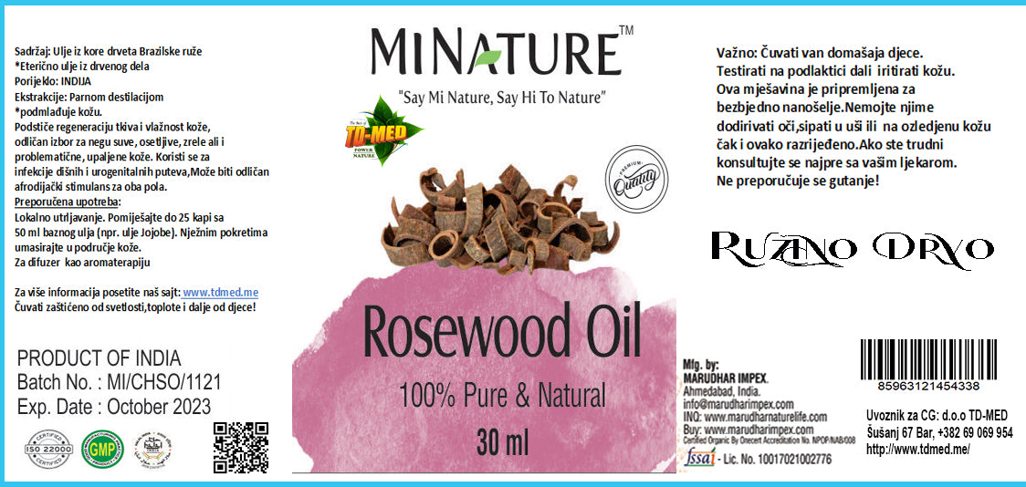 Rosewood oil 30ml ,Ružino drvo,100% natural-Original Mi Nature