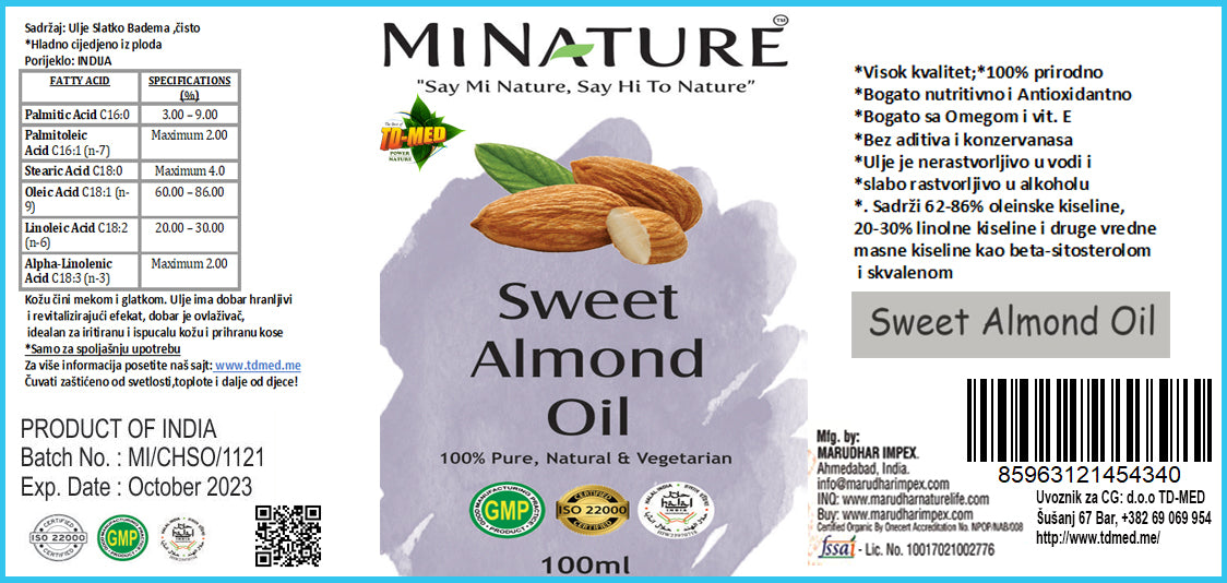 Almond oil,Slatki badem