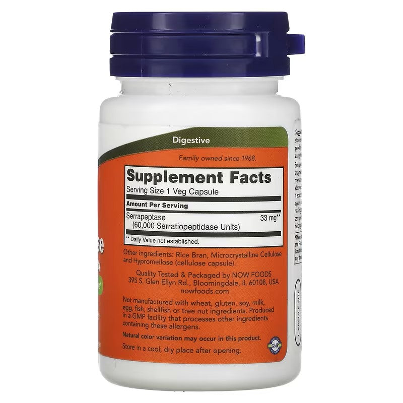 Serapeptase, 60 Veg Capsules NOW Foods,