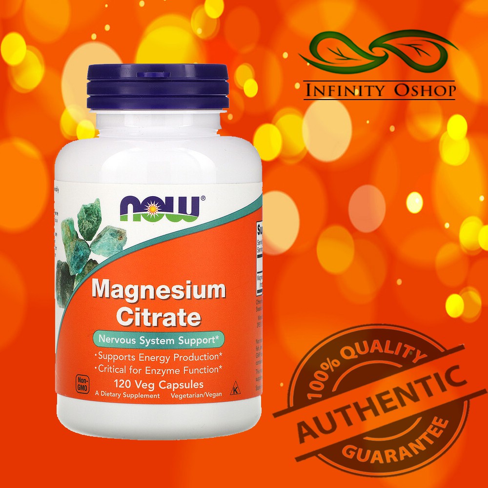 Magnesium Citrate 400mg, 120 Veg Capsules NOW Foods