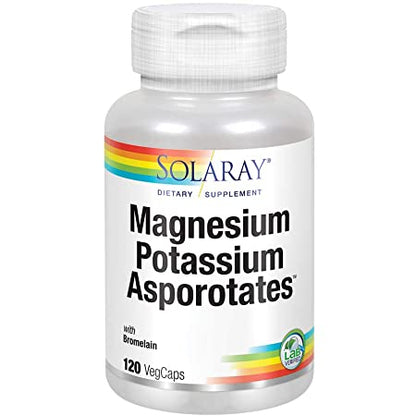 Magnesium Potassium Asporotates + Bromelain, 120 VegCaps.-Solaray,